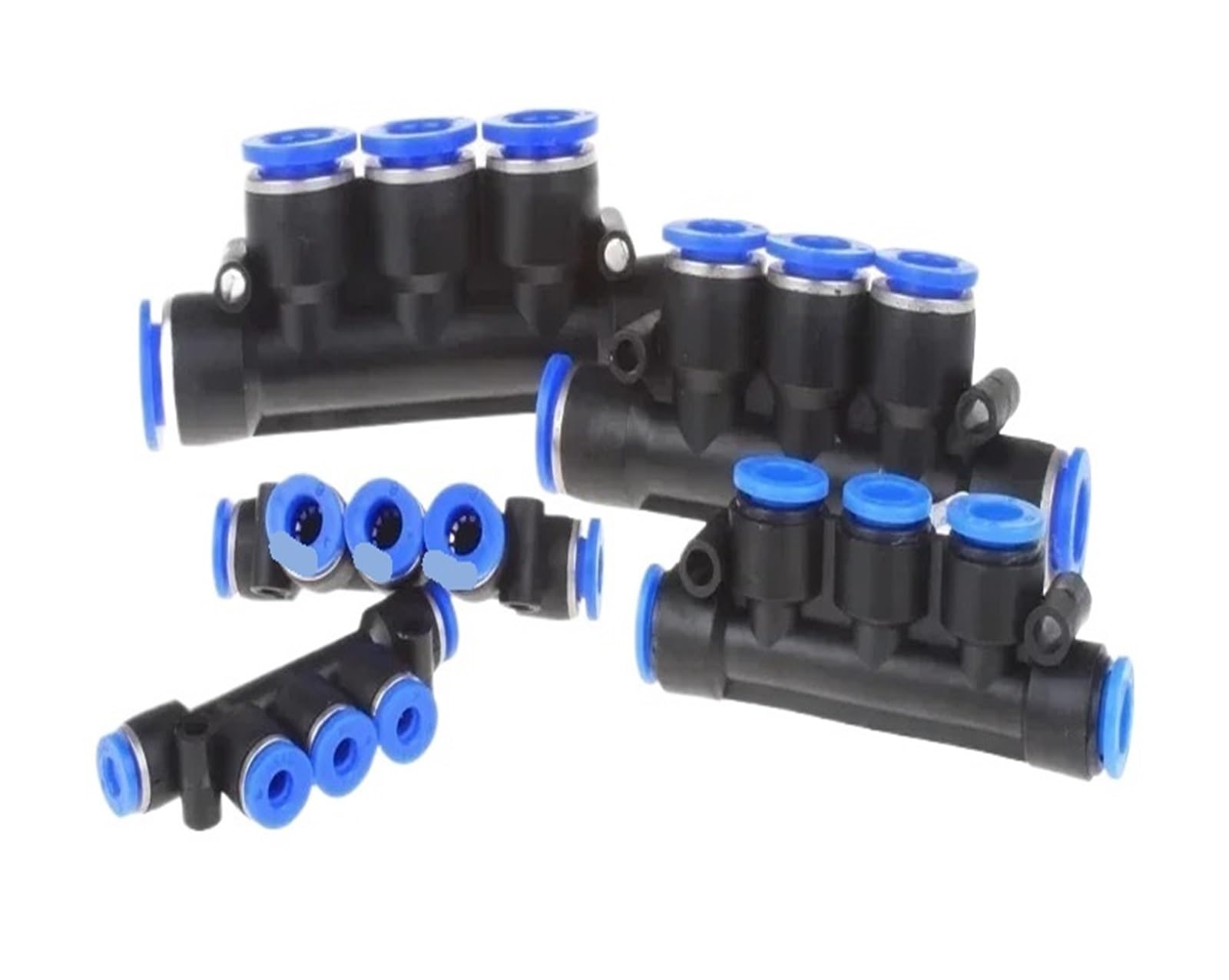 Conector rápido neumático de 5 vías serie PK, accesorio de empuje for tubo de aire y agua de 4mm-12mm, adaptador de plástico, 50/100/500 Uds.(PK-4,100 Pcs)