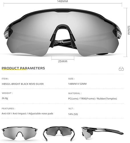 Miniatura 4 de Gafas de ciclismo, TR90 Marco irrompible Polarizado Anti-UV400 Gafas de sol deportivas