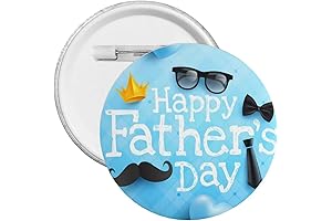 Father's Day Round Button Brooches 12 Pcs