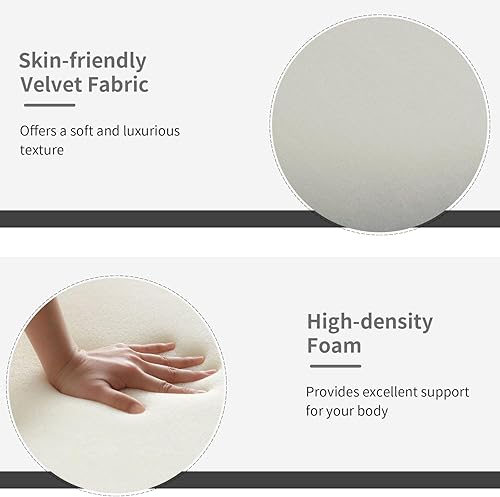 Miniatura 5 de Sudwesto Silla decorativa de terciopelo con otomana, sillón tapizado moderno, silla de ocio individual con patas de metal dorado para sala de estar,