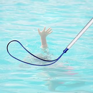 WHFSPFF Poste de rescate azul con gancho para el cuerpo para piscina, gancho de seguridad para piscina con postes telescópicos de aluminio, equipo de rescate de emergencia para nadadores ahogados