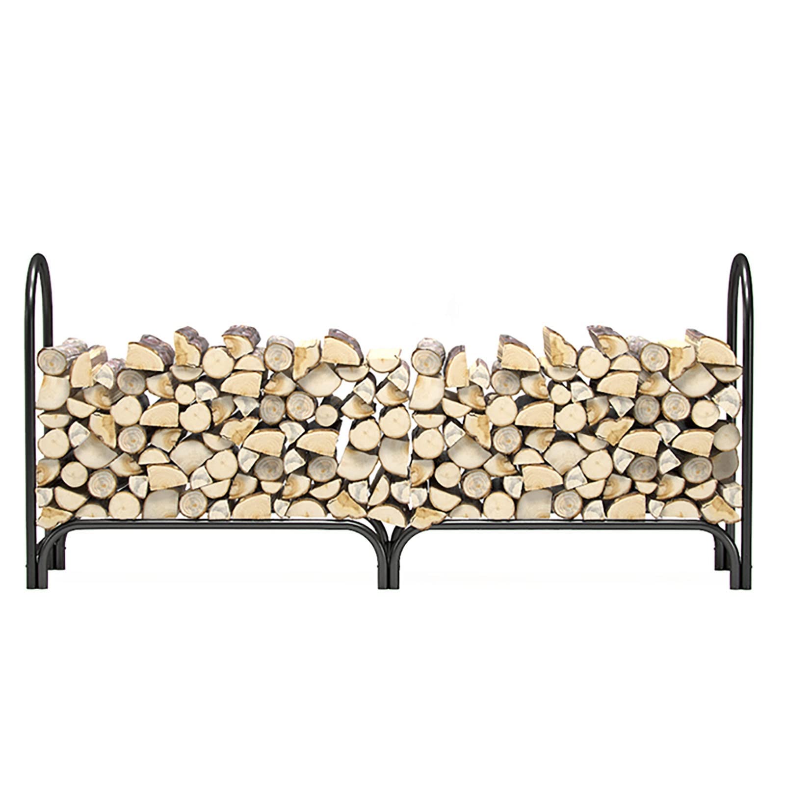 Portalegna da esterno per legna da ardere per carichi pesanti, 95" LX 13,8" LX 48,8" H, Portalegna per camino in acciaio massiccio per caminetto Giardino Cortile