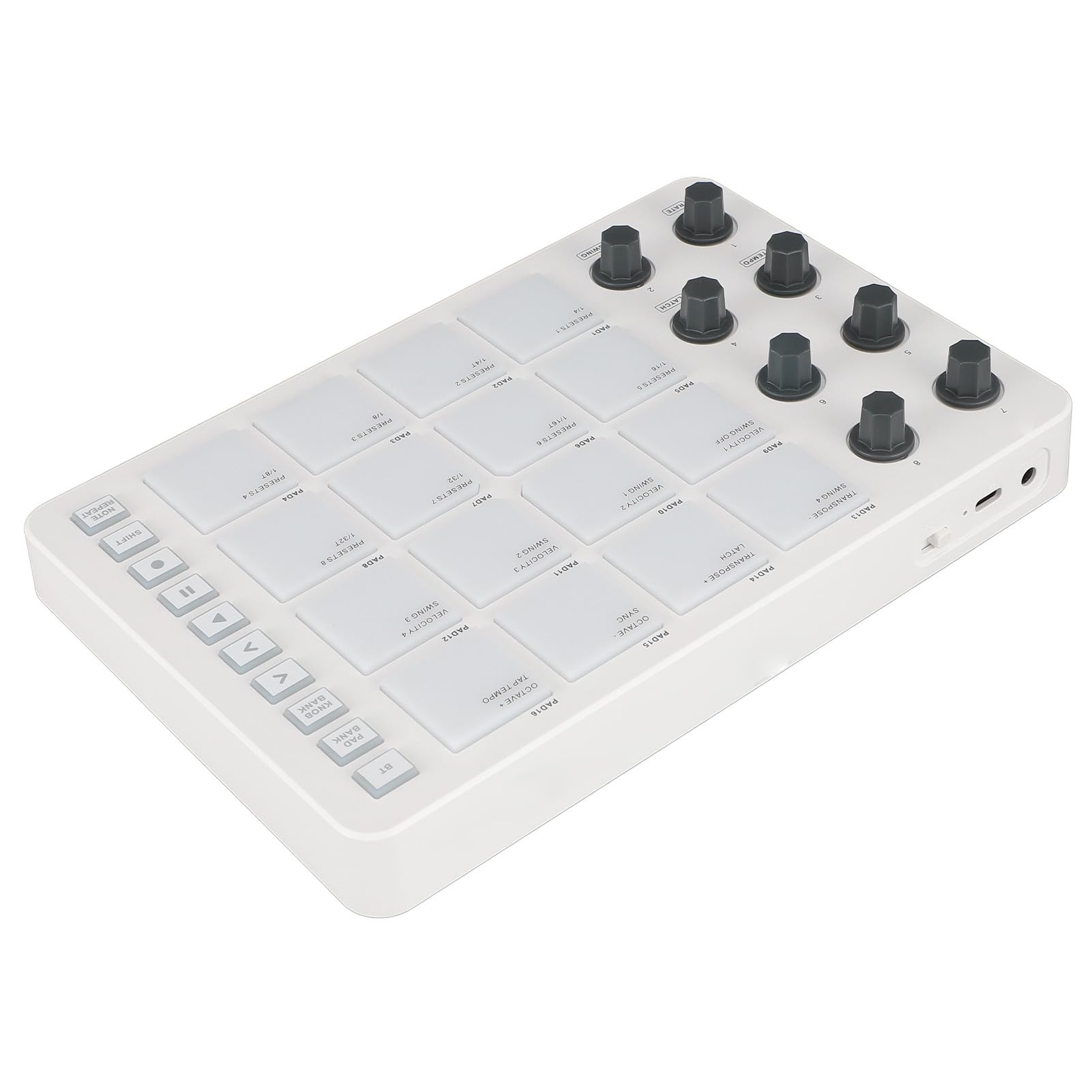 MIDI Drum Pad Controller Tragbarer USB-Controller für Musikproduktionsstudio mit 16 RGB-Pads 8 Knöpfe, für Live, Logic Pro X, OS X und, ABS-Material