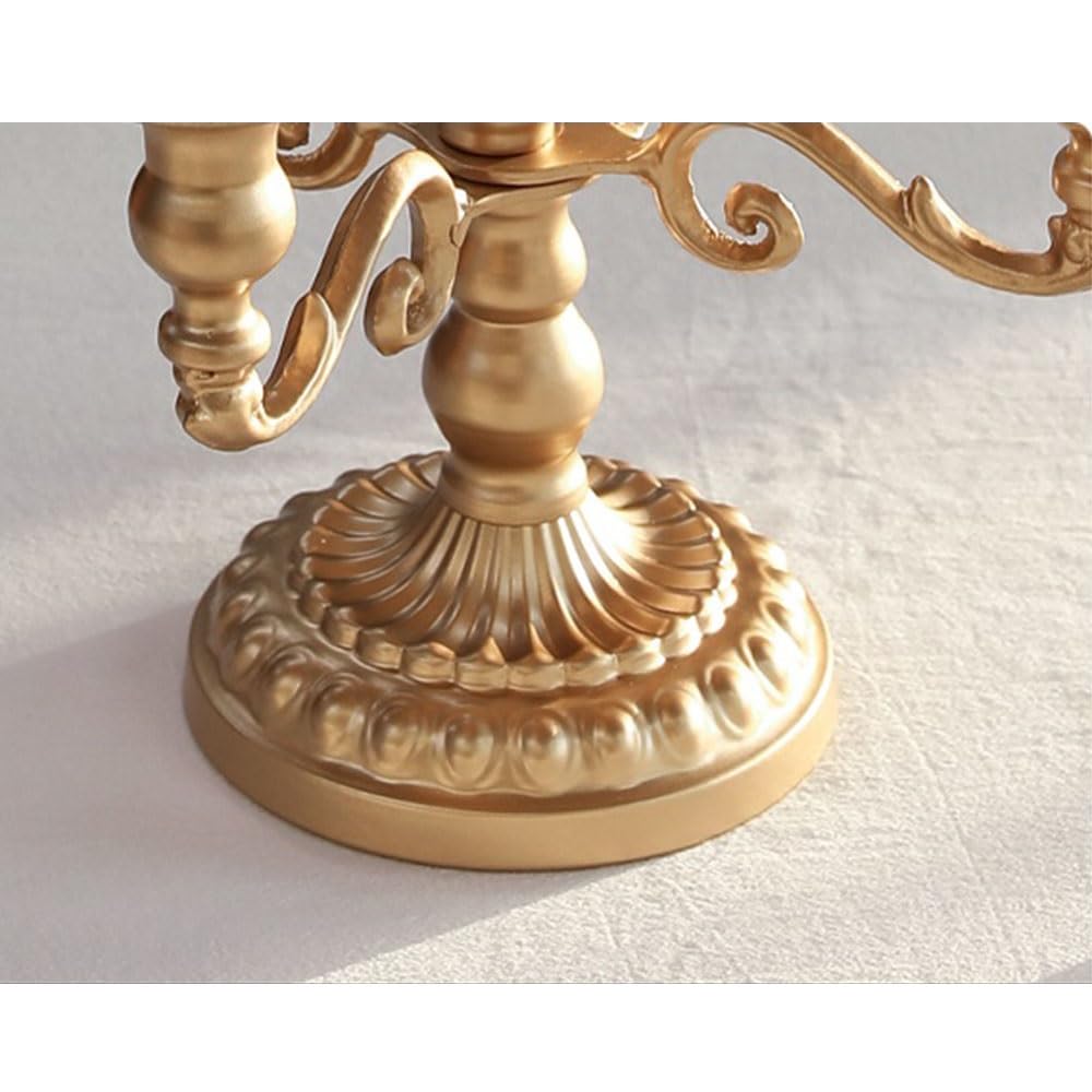 Candelabro Decorativo Decoración del hogar con Base de candelabro Varios Brazos Dorados para el Comedor(Pequeño)