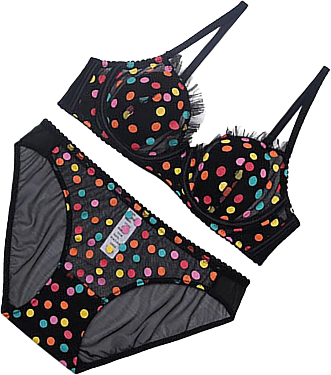 [XYH.SHOP] フランス風ドットレース下着セット 可愛くてセクシー 透明感と通気性