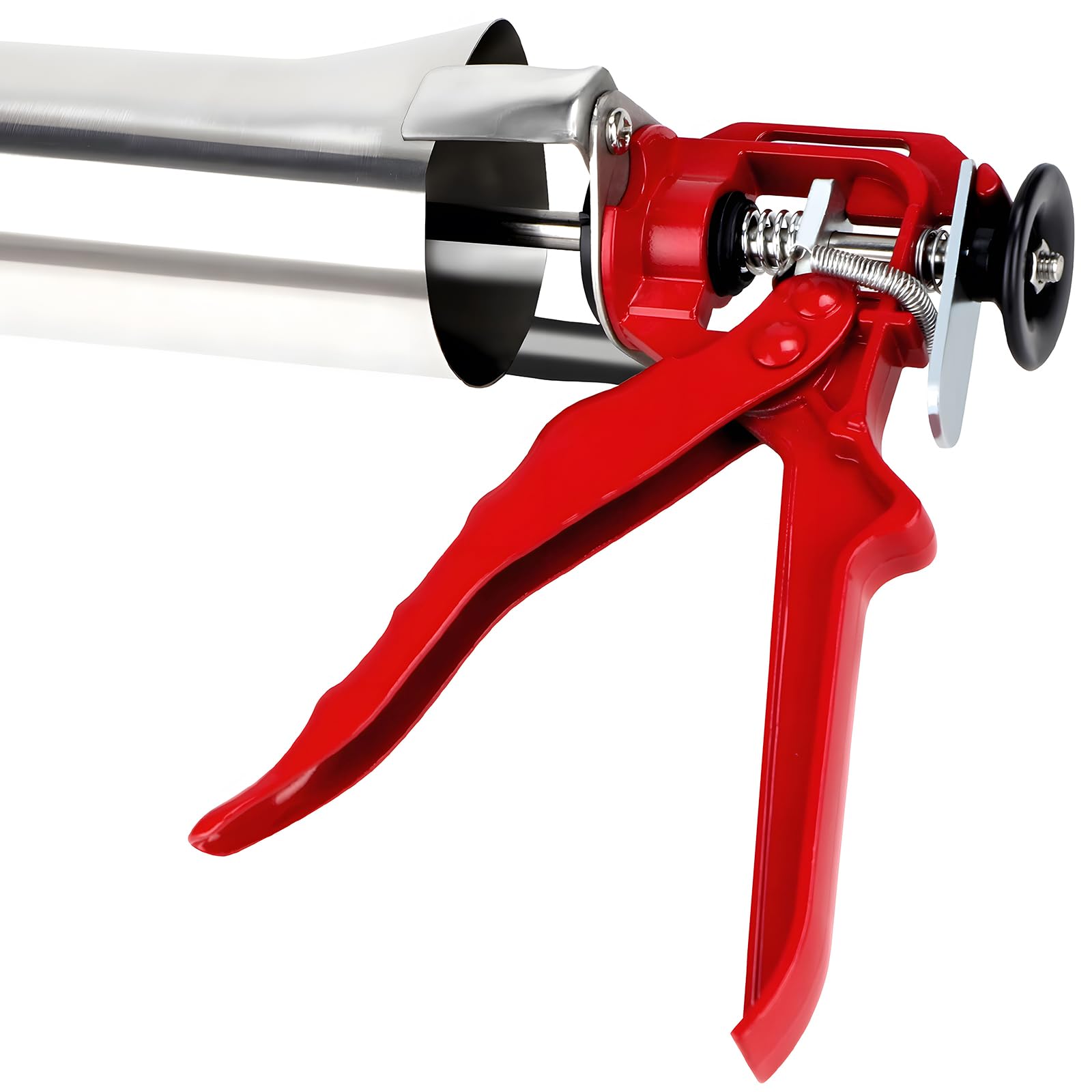 EXLECO Pistola per Malta in Acciaio Inox Professionale Pistola per Stucco Ugelli Cemento Pressa per Pistola Pompa Stuccatura per Calafataggio Siringa per Malta Pompa per Malta con Accessori