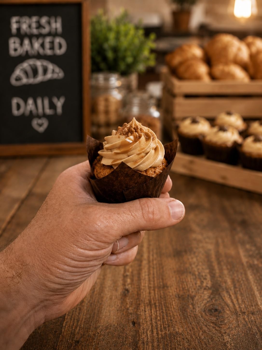 Bakery direct, 200 pirottini per muffin in miniatura a forma di tulipano, colore marrone cioccolato