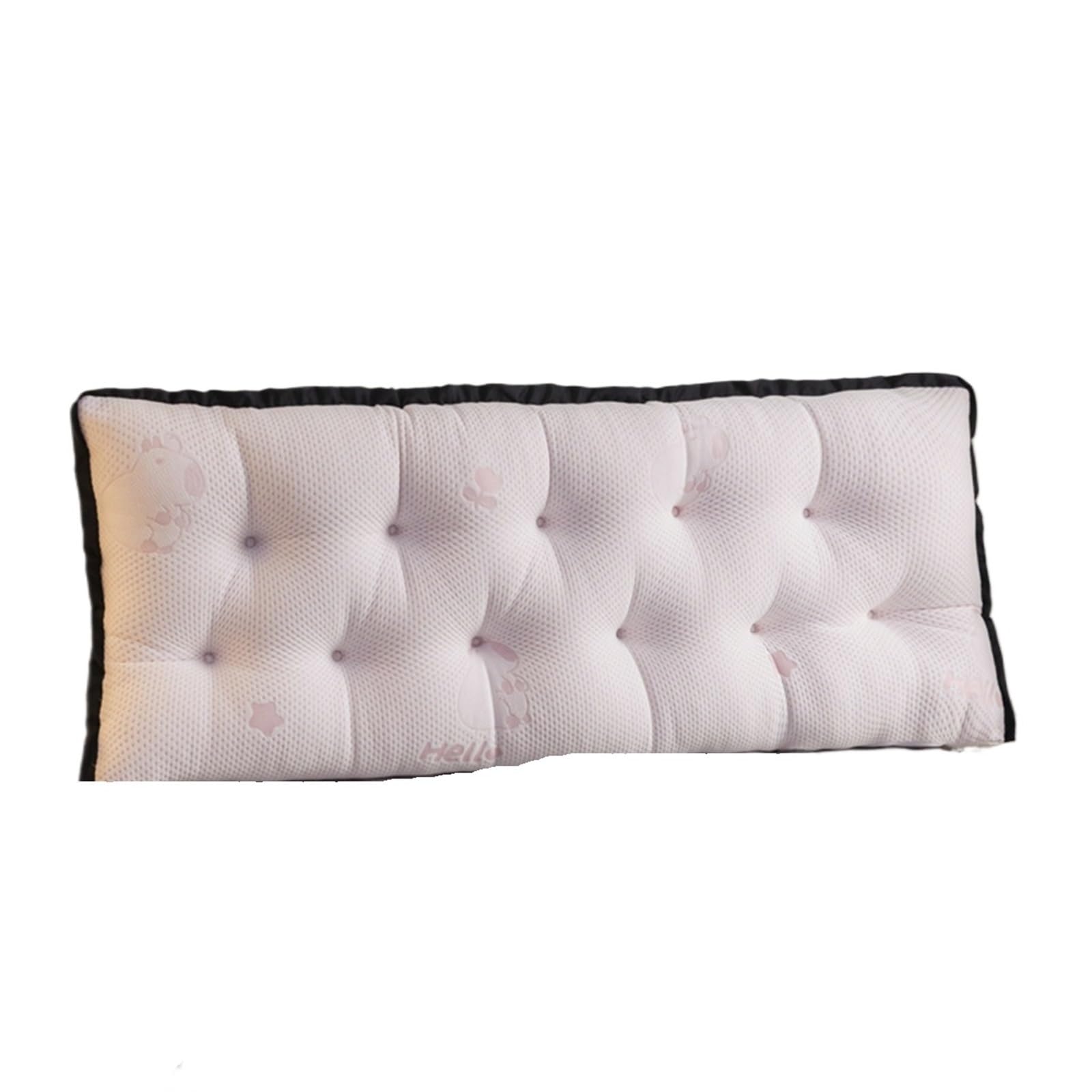 LPATEBCVU Ruffle Bed Backrest Non-slip Bedhead Cushion Large Pillow Summer Waist Protection With Zipper For Double Sofa Tatami Bed Reading Backrest 100-200cm(Pink,150x50x15cm)