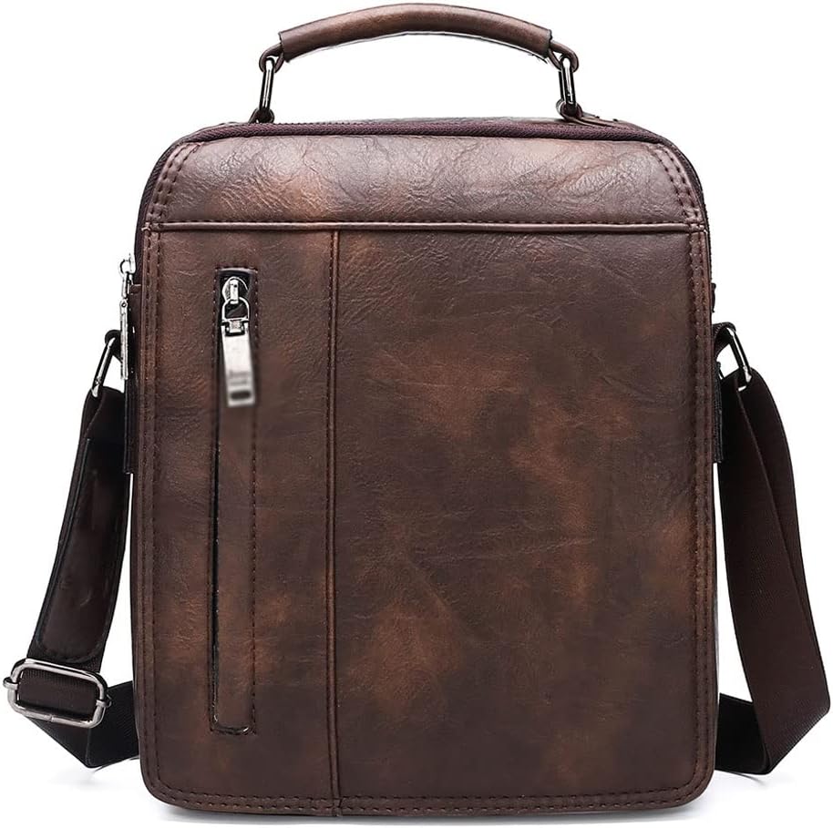 Men's Messenger Shoulder Bag Fashion Split Leather Crossbody Man Bags Big Capacity For 9.7 In