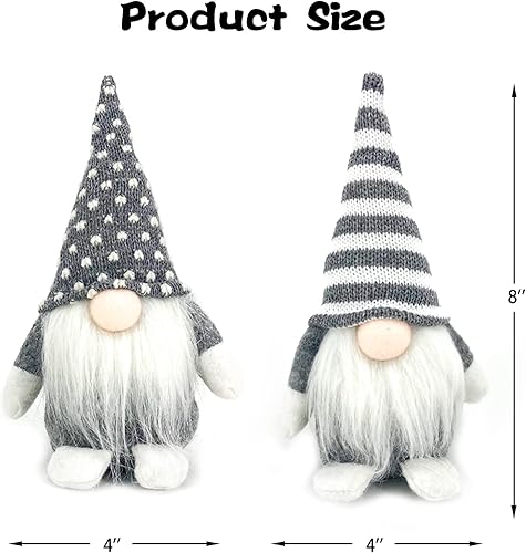 Miniatura 3 de 4 gnomos de Navidad de Papá Noel, hechos a mano, decoración de mesa, decoración del hogar, decoración de chimenea, decoraciones de Navidad (gris)