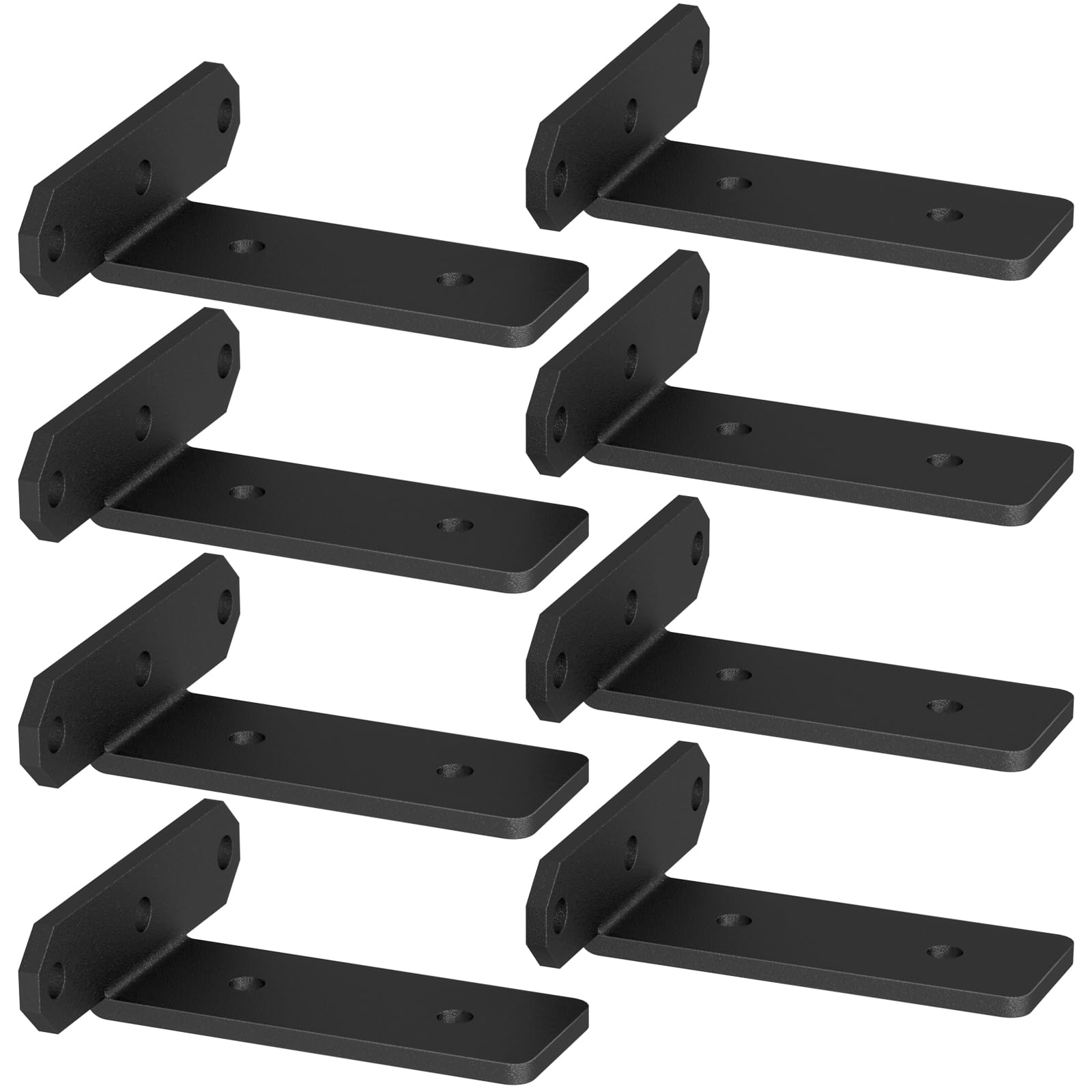 TESSTINA Staffe per Mensole Pesanti 80kg Reggimensola a Scomparsa, Supporto Metallo Nero 3,8cm per Mensola 10-15cm, Staffe Angolari Invisibili, Reggimensola Carichi Pesanti