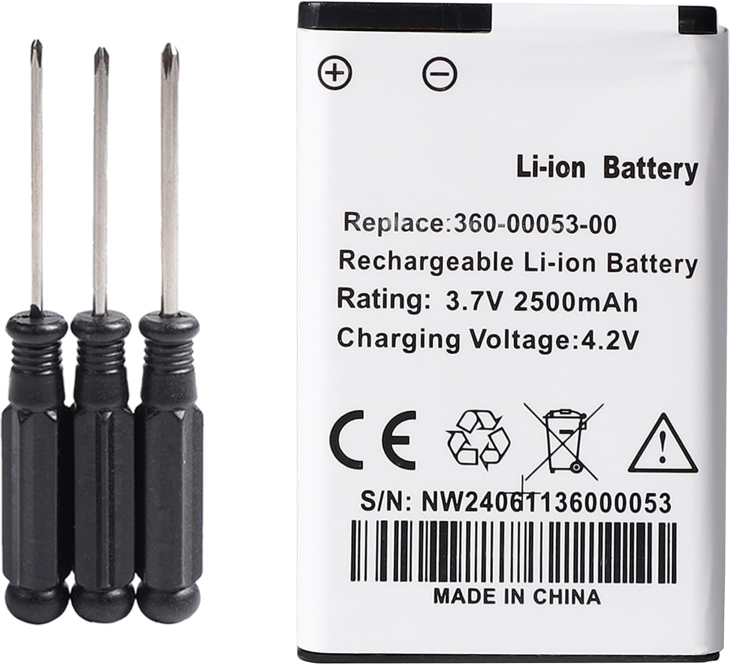 Batteria di ricambio 2500 mAh 3,7 V 361-00053-00 361-00053-04, 010-11599-00, 010-11654-03, compatibile con Garmin Alpha 200/200i/300i/Montana 600/600T/6000000000000 t Camo/65 Batteria GPS 0