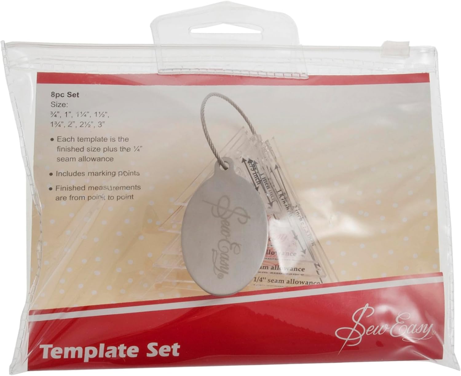 Sew Easy Mini Template – 8 Triangle Set Quilting & Patchwork Shapes for Applique Sewing, Transparent Acrylic Non-Slip, 0.75 – 3”