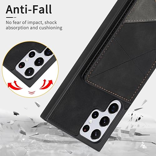 Miniatura 4 de Funda para Galaxy S24 Ultra 5G, diseño para Samsung S24U, funda de teléfono tipo cartera con función atril de piel sintética, ranuras para tarjetas,