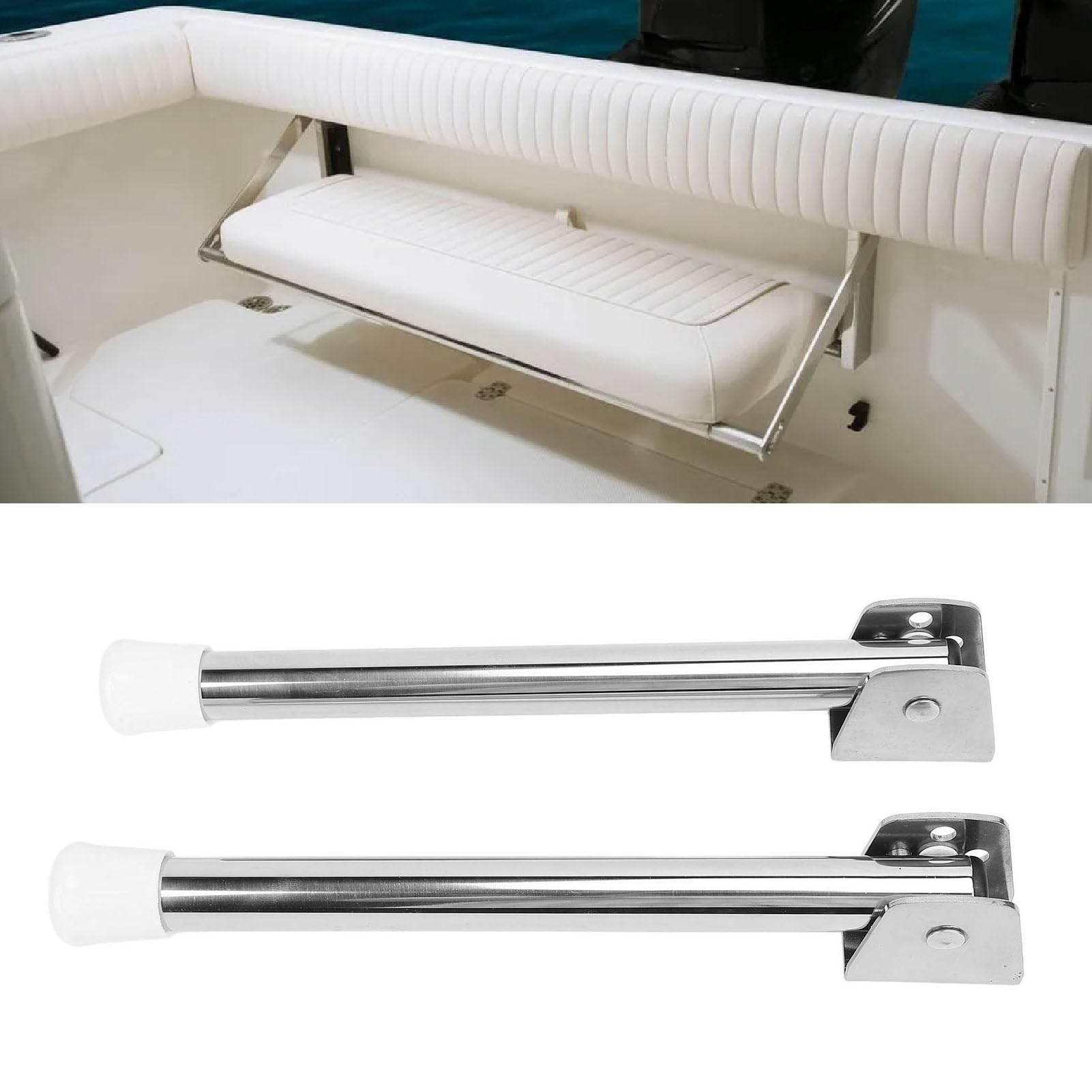 CFTGIW 1 Pair Seat Support Swing Leg for Foldable Boat Bench Stainless Steel Enhanced Stability Boat Seat Support Bracket Leg Boat Bench Seat Support Swing Leg