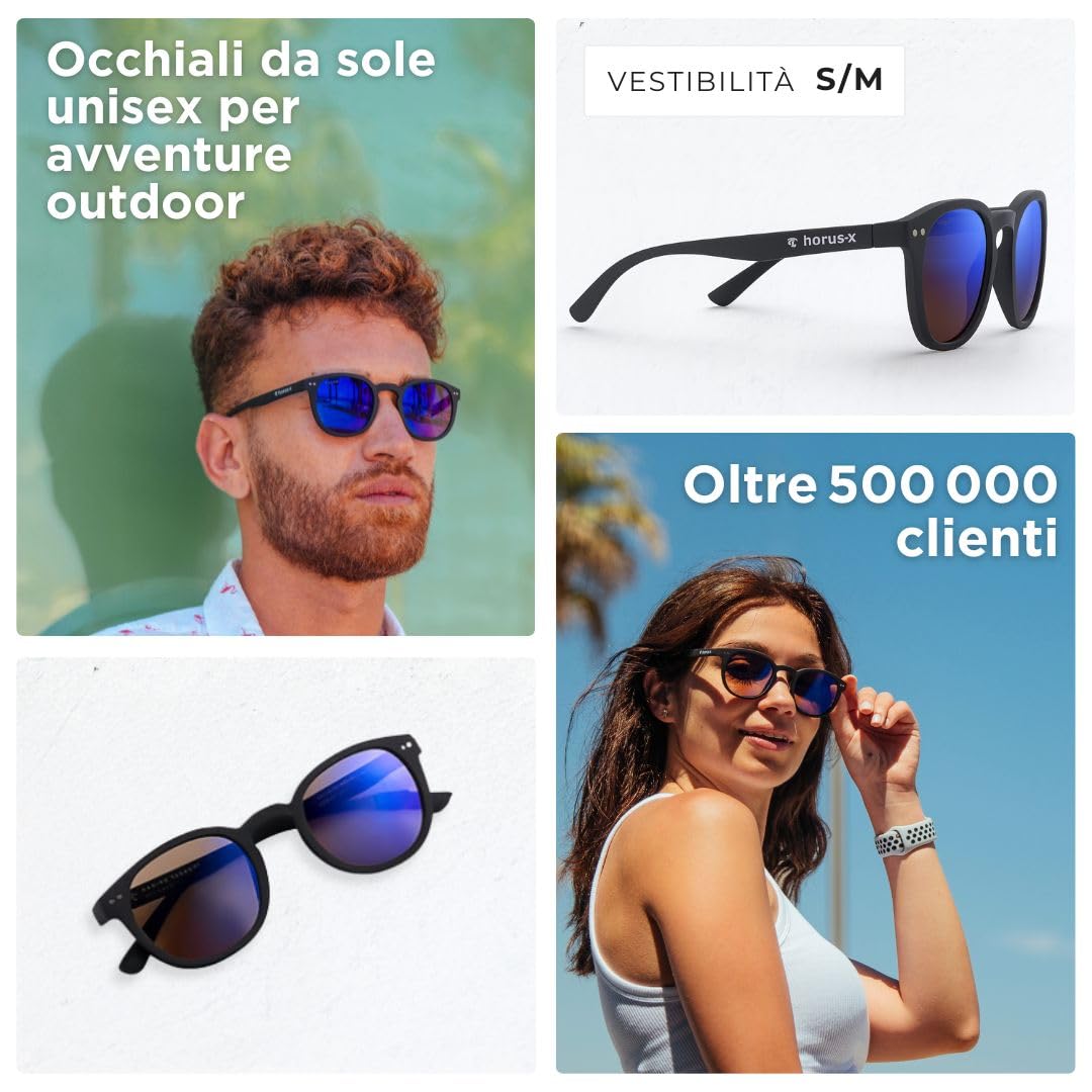 Horus X • Occhiali Luce Blu Uomo Donna | Occhiali Anti Luce Blu per Schermo Anti Affaticamento & Emicrania Oculare | Occhiali da sole