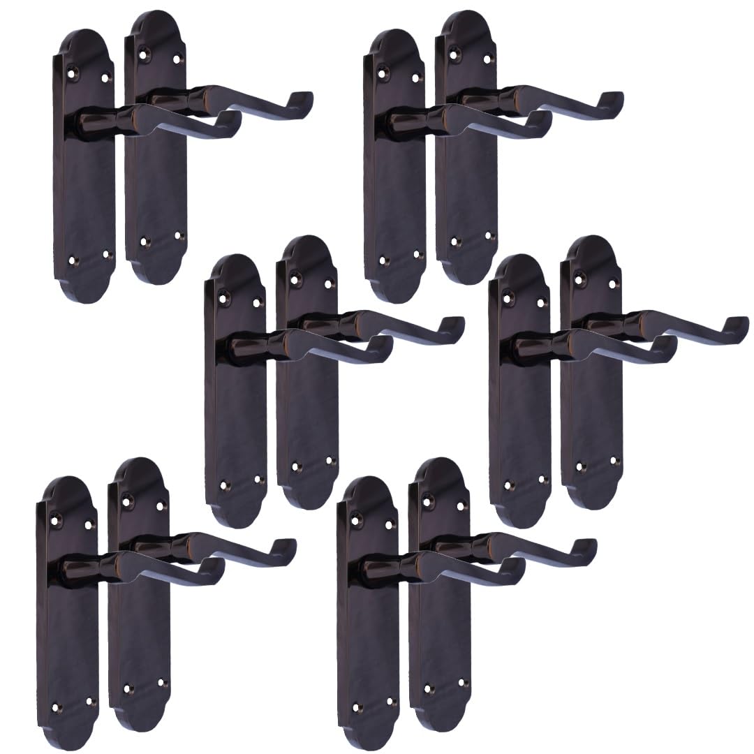 Epsom Door Handle Black Nickel Internal Door Handles - Door Handles Internal Sets Black Door Handle Set for Internal Doors Door Handle in Black 170mm x 42mm (6 Pair of Handles)
