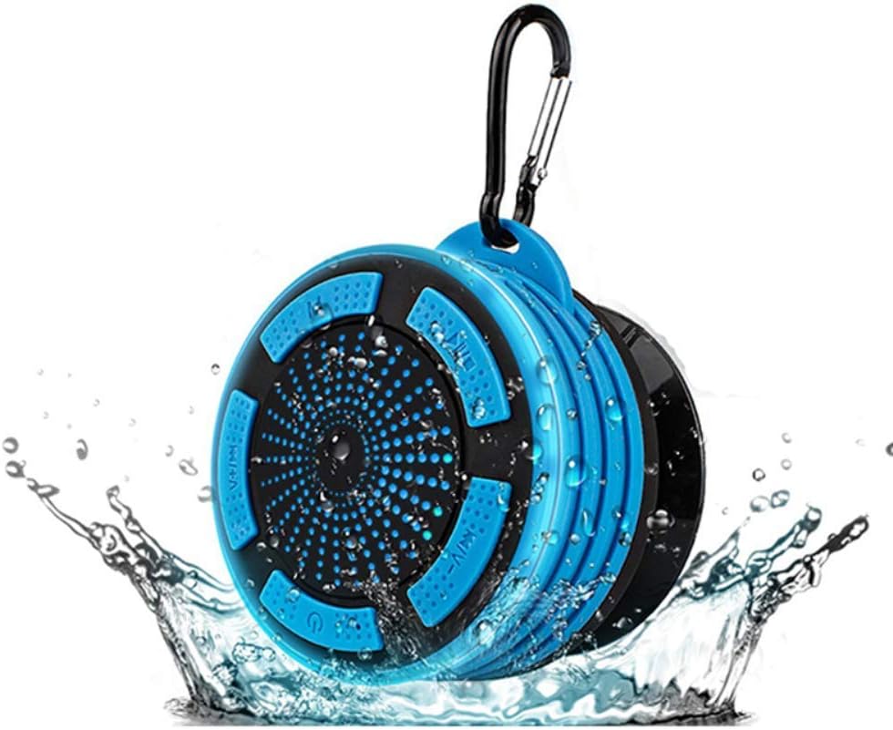 WTCHI Portable Wireless Bluetooth Speakers Smart Speakers with Built-in Mic, Outdoor Hook, Waterproof IPX7, Suction Cup, Water-Resistant Shower Speaker,Lightbluehead