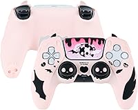 Vista 1 de GeekShare Juego de fundas para controlador compatibles con PS5, funda protectora de silicona antideslizante con 2 tapas de agarre para el pulgar y 1