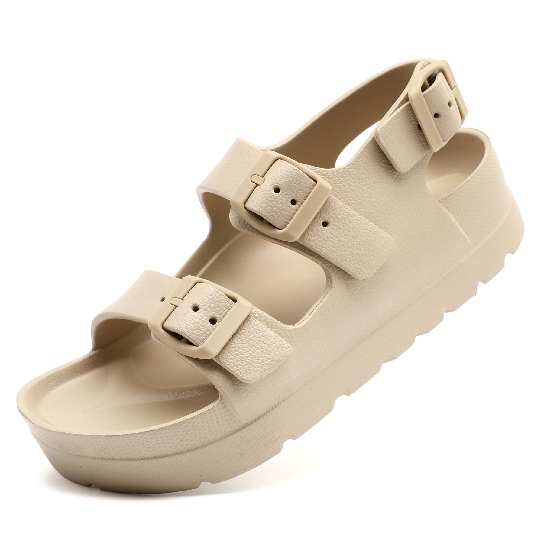 Waysoland Sandalen Damen Sommer,Orthopädische Damen Bequeme Folien Dicke Sohlen Plattform Sandalen mit einstellbarer Schnalle und Ultra Kissen