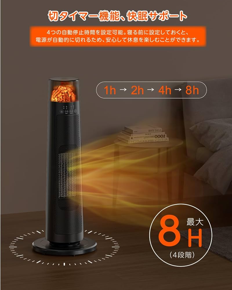 Amazon | [禄越] セラミックヒーター 電気ヒーター タワー型 首振り