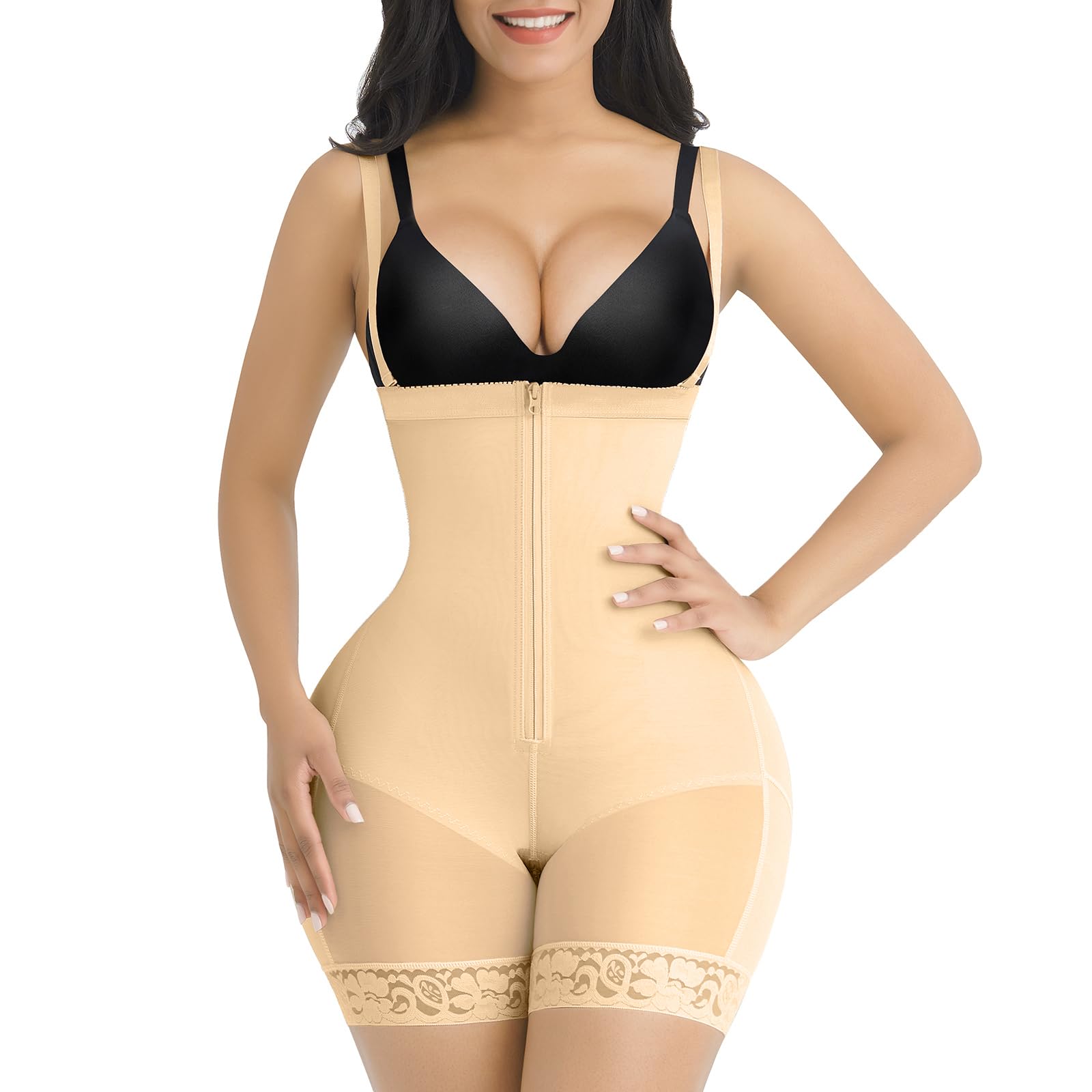 SHAPELLXFajas Colombianas Shapewear for Women Tummy Control Plus Size Postpartum Body Shaper Butt Lifting Bodysuit