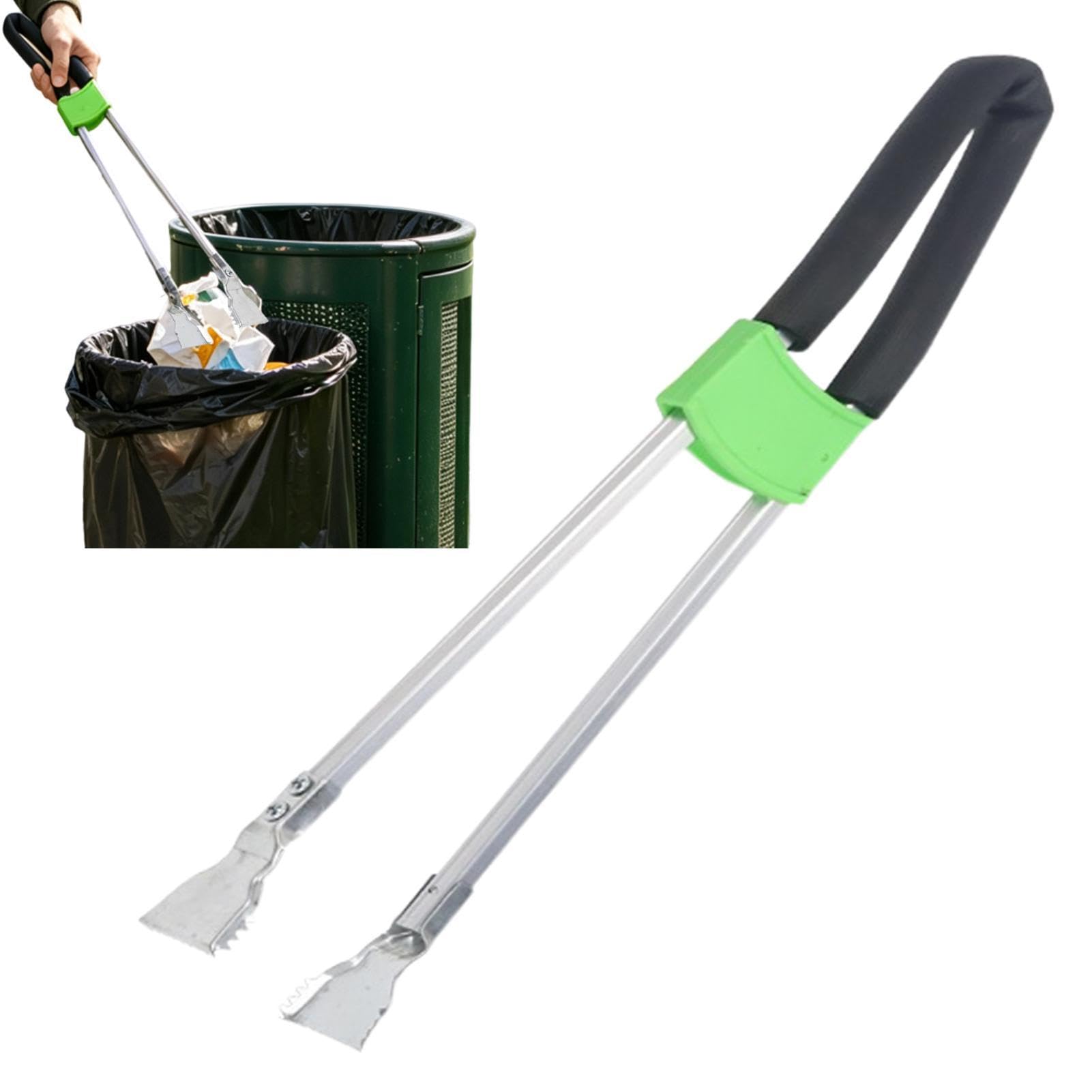 Pinza recolectora de basura para exterior y desagüe con mango largo 1