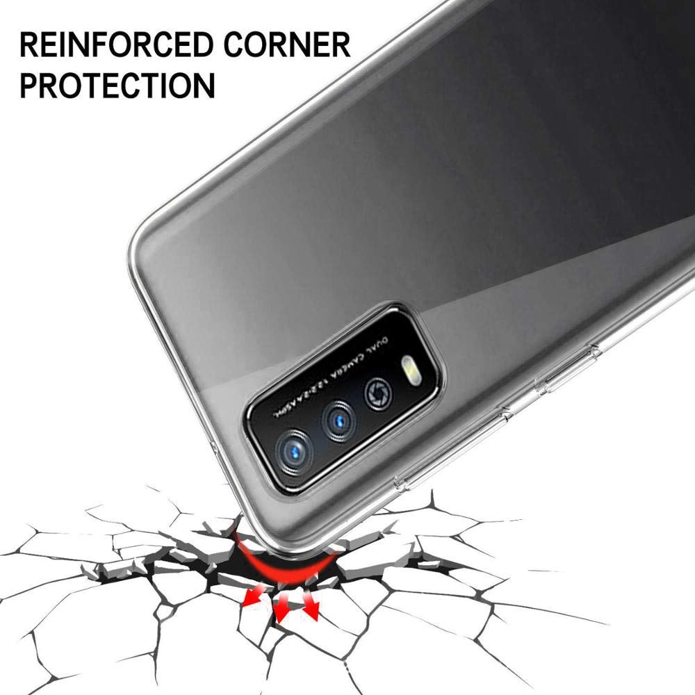 Young & Min Cover per Vivo Y11s / Vivo Y20s + Pellicola Vetro Temperato, Custodia Sottile Silicone TPU Bumper Case Antiurto Antigraffi Case Cover per Vivo Y11s/ Vivo Y20s