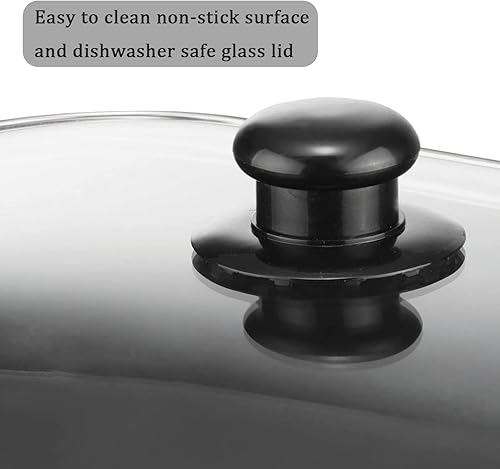 Miniatura 4 de Sartén eléctrica antiadherente de gran capacidad: sirve para 4 a 6 personas (16 pulgadas)