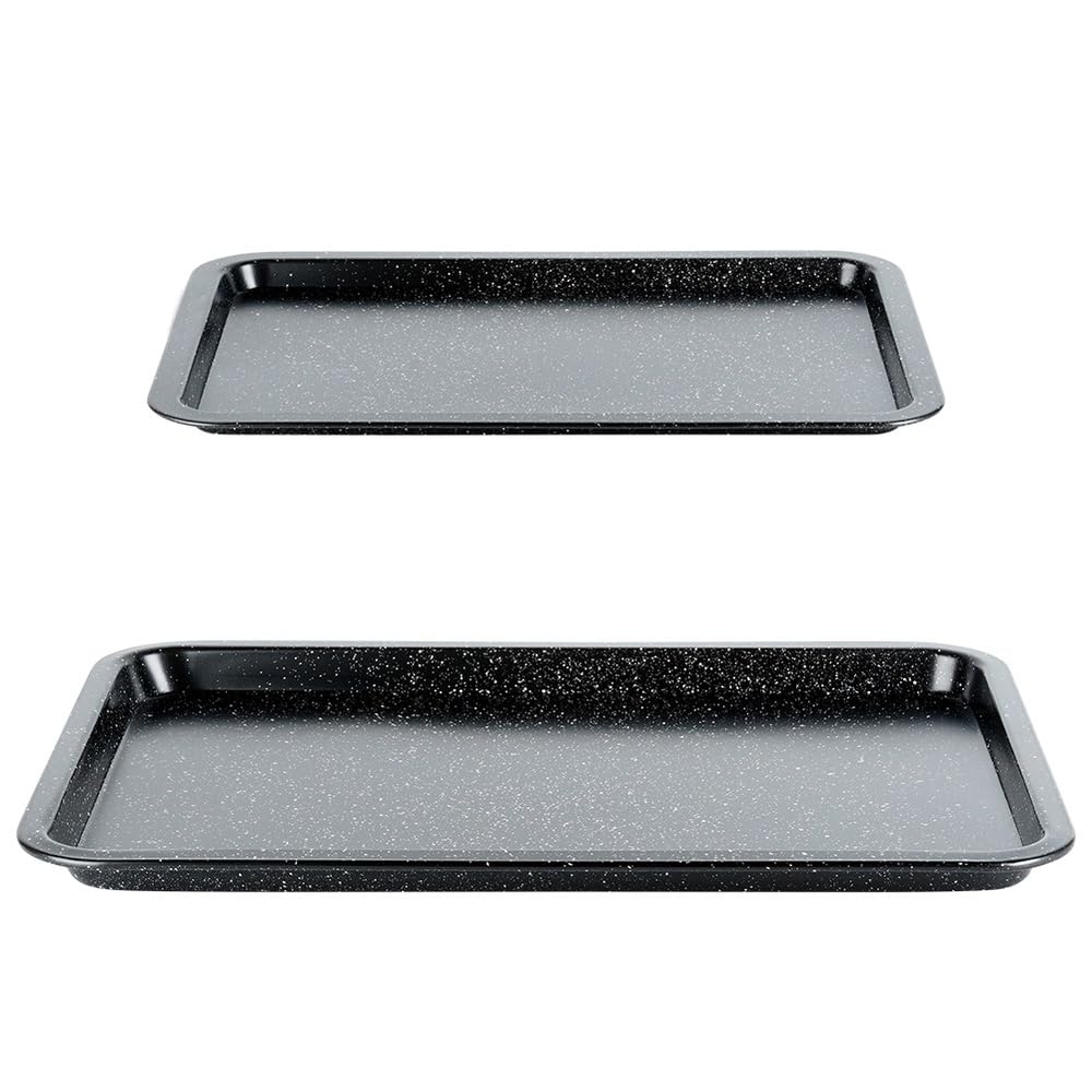 Blacha do pieczenia z powłoką granitową 38 x 26,5/46,5 x 32,5 cm, 2 sztuki