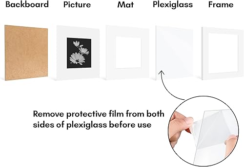 Vista 491 de Americanflat Portarretratos de 8 x 12 pulgadas con plexiglás pulido, juego de 2 portarretratos de 6 x 8 pulgadas con paspartú o para fotos de 8 x 12