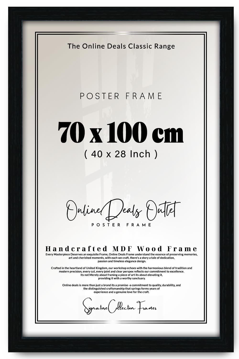 Black Online Deals | Mdf Poster Frame (70 X 100 Cm) For Movie Posters, Music & Film Art, 28" X 40" Mdf Finish, Easy Hanging Hooks [ ]