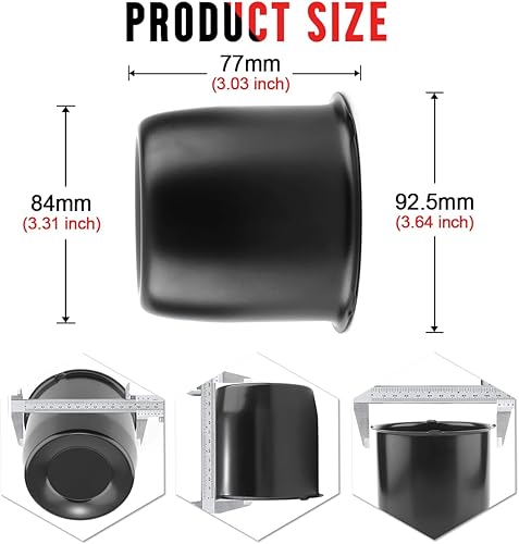 Miniatura 10 de RTrhinoTuning 4.25" Hub 3.66" H Push Through Truck Center Caps Puede adaptarse a 1996 f150 2001 Silverado Wheels Tapas de llanta cromadas 4 piezas