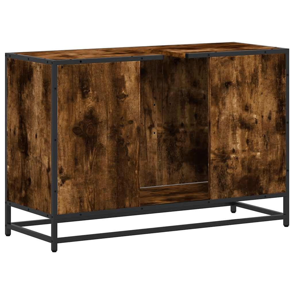 Szafka pod umywalkę dąb wędzony 90 x 33 x 60 cm materiał drewnopochodny