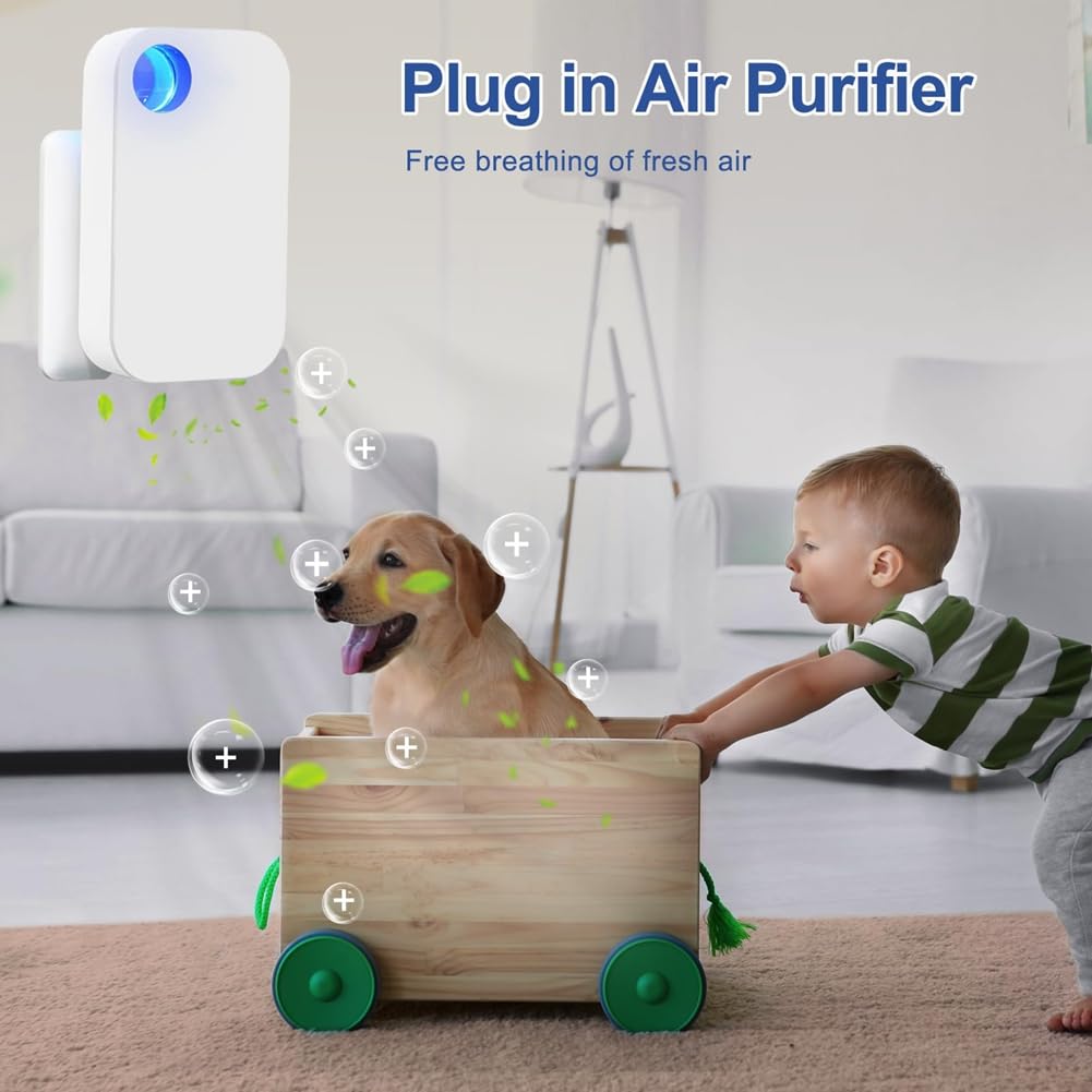 Purificatori d'Aria agli per La Casa Plug in, Ionizzatori d'Aria Plug in per La Casa Purificatore d'Aria agli Portatile e Silenzioso, Spina UE