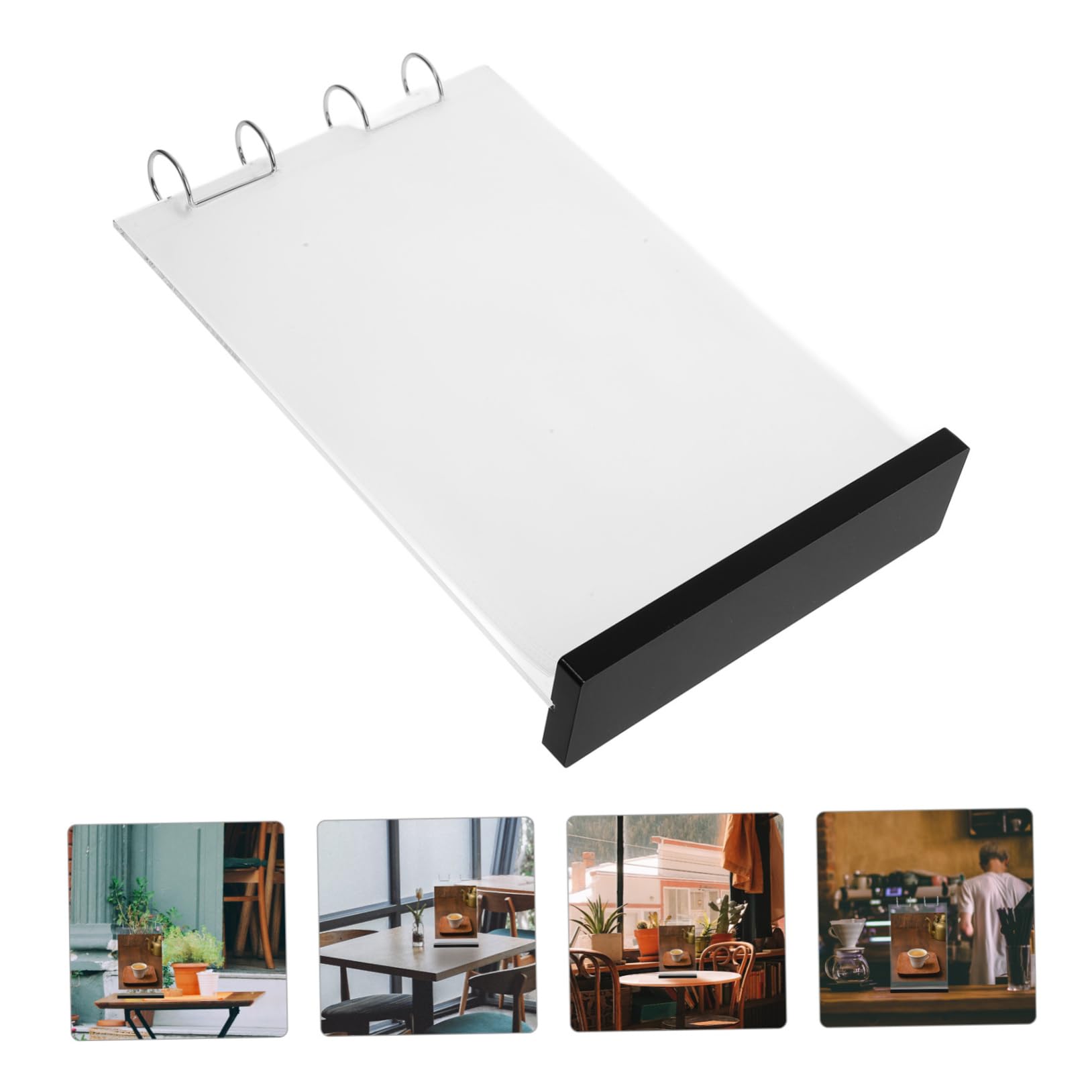 Ciieeo Expositor de Menús Transparente de Acrílico Soporte de Letrero para Mesa Banquetes y Cafeterías Soporte de Exhibición de Acrílico
