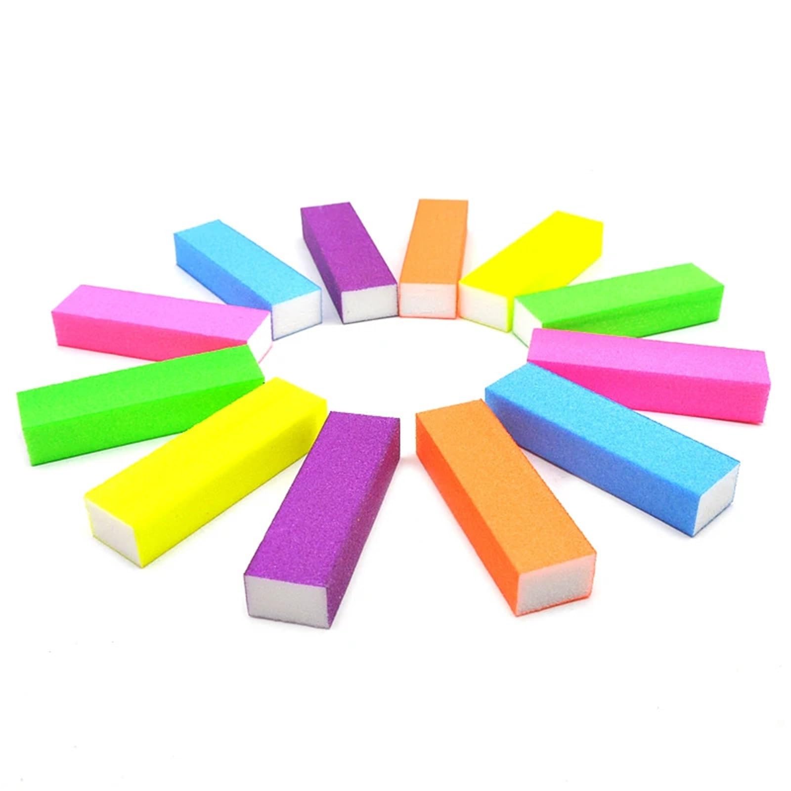 50/100 szt. Gąbka Pilnik do paznokci Blok polerujący Szlifowanie Profesjonalny odtłuszczacz do paznokci Narzędzia Pedicure Manicure(100 Pcs Neon Orange)