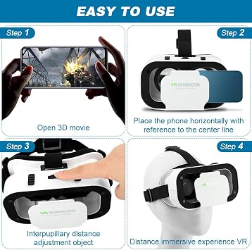 VR Headset with Remote Controller, 3D VR Glasses Virtual Reality Headset for iPhone & Android Support 4.7-6.0 inch, Anti-Blue Light Virtual Reality Goggles for Kids & Adults