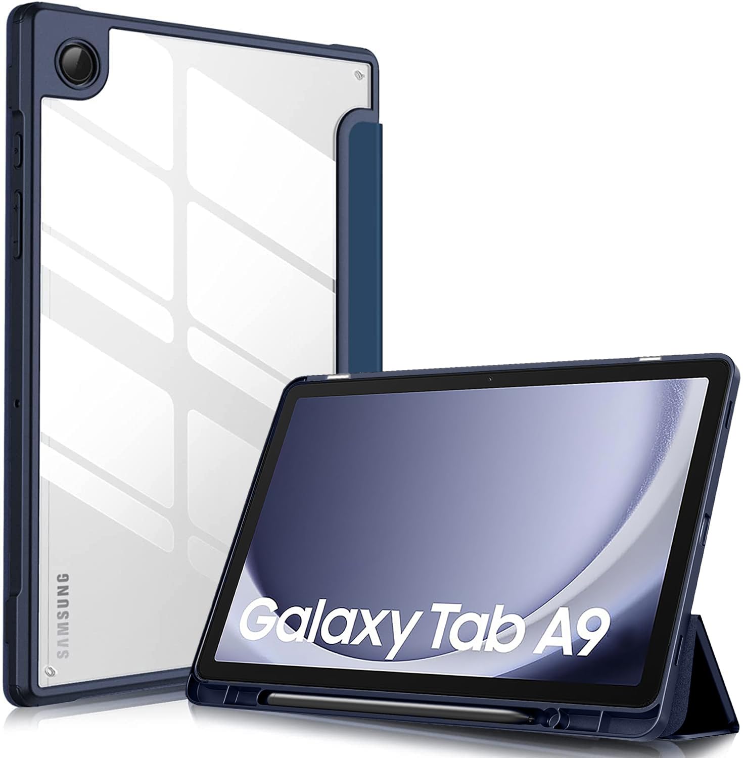 ProElite Cover for Samsung Galaxy Tab A9 8.7 inch Cover Case, Smart Flip Case Cover for Samsung Galaxy Tab A9 8.7 inch with S Pen Holder, Dark Blue [Transparent Back] (B0CM13JXML) Amazon Price History, Amazon Price Tracker