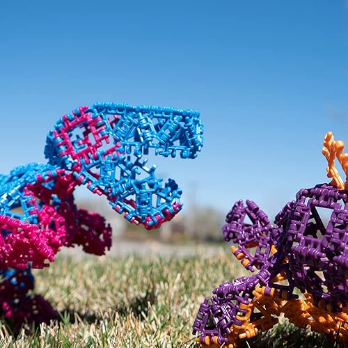 Miniatura 3 de That Hinge Toy - Juego de 150 piezas morado + verde, dinosaurio + más juguete de construcción STEM