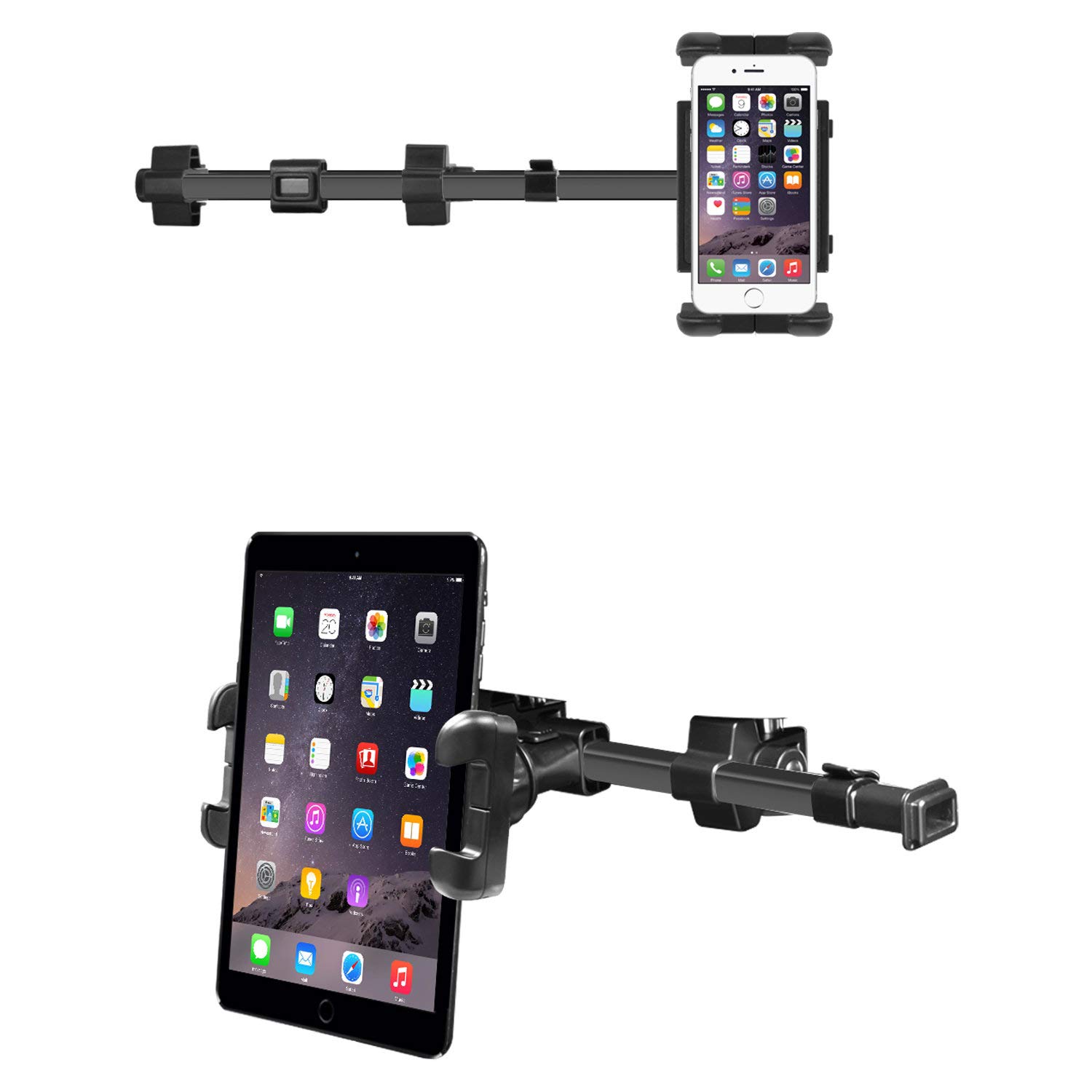 Macally HRMOUNTPRO, supporto per auto poggiatesta, Nero, per tutti i iPad e tablet PCs fino a25 cm di larghezza