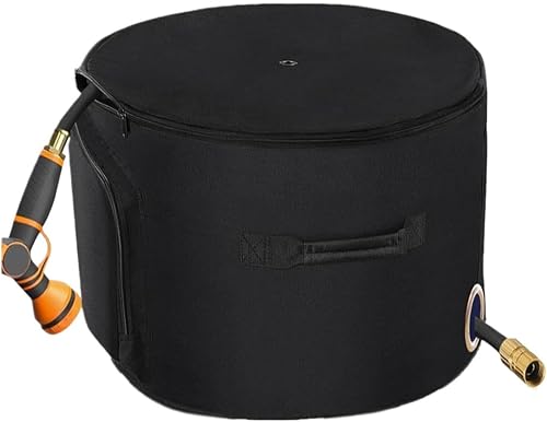 Hose Hideaway Bag Holds 150 ft Hose, Garden Hose Bucket with Hose Entry Hole for Yards, Patios, and Garden Sheds