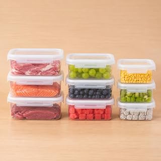 9Pcs Flip-Top Airtight Meal Prep Containers Reusable Food Storage Container | 10oz/20oz/30oz, Microwave/Freezer Safe, Leak-Proof