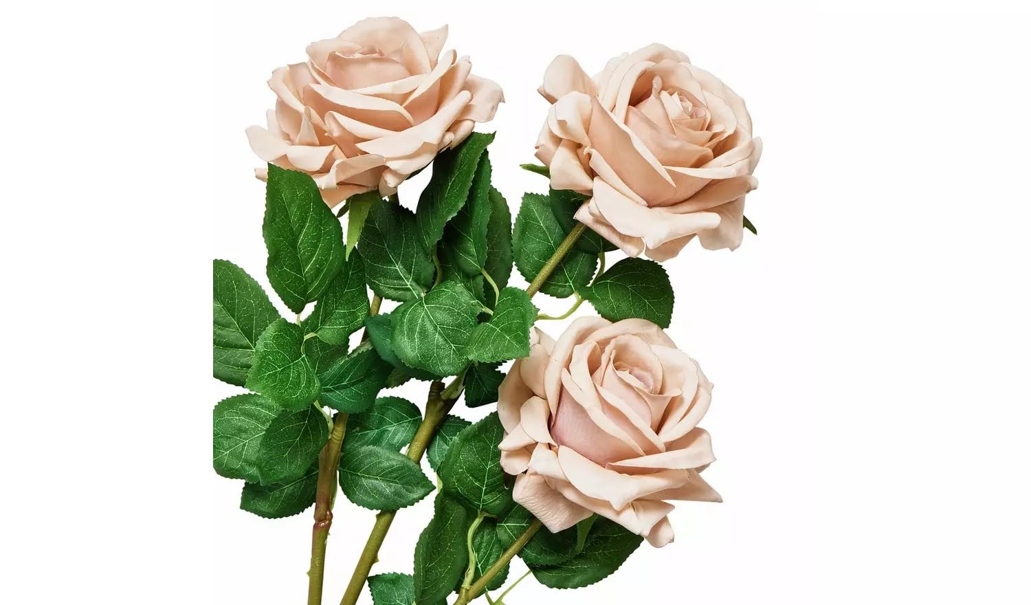 AIDNI 3 Pack Garden XP Faux Pink Rose Stems, Realistic Artificial Long Stem Flowers for Vase Display, Wedding & Home Décor