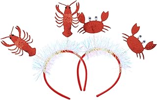 FOMIYES Crab Headband 2pcs Lobster and Crab Headbands Kids' Party Supplies Kids Headband Cintillos De Lobster Headbands Headwrap Lobster Costume Hair Hoops Interesting Hair Decor Red