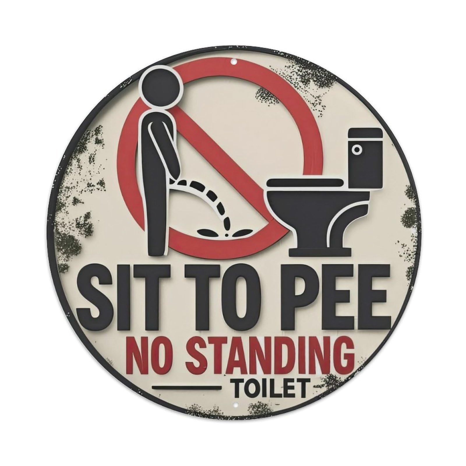 Sit To Pee Toilet Metal Tin Sign