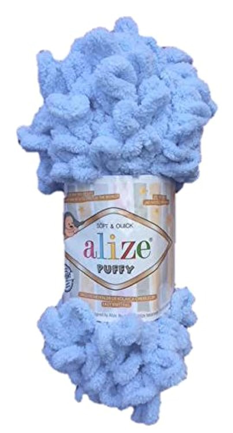 Alize Puffy Hand Knitting Yarn (Light Blue No. 183)