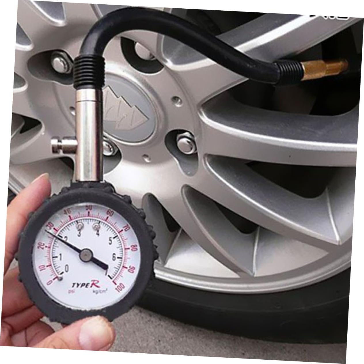 Professional Precision Tire Air Pressure Gauge for Cars Trucks Motorcycles Braided Hose Guard