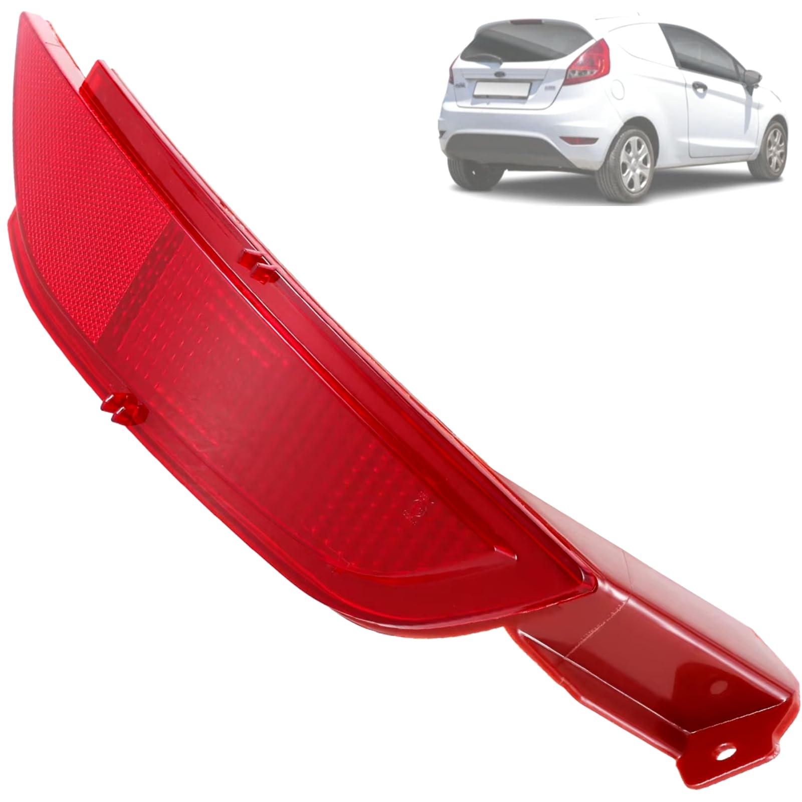 Twowinds - Riflettore Paraurti 8A6117A849AA Compatibile con Ford Fiesta 6 (2008-) Focus 3 C-MAX 2 (2010-) C-MAX (2011-) - Posteriore Destro (lato passaggero) - Catarifrangente - Riflettore Rosso