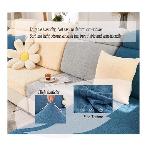 Stretch Sofa Covers For Cushion Couch,Universal Wear Resistant Slipcover With Elastic Bottom,Magic Couch Cover Furniture Protector,Anti-Slip L Shape Sofa Cover,Single Seat M,Weave-Vitality Orange #TOP3